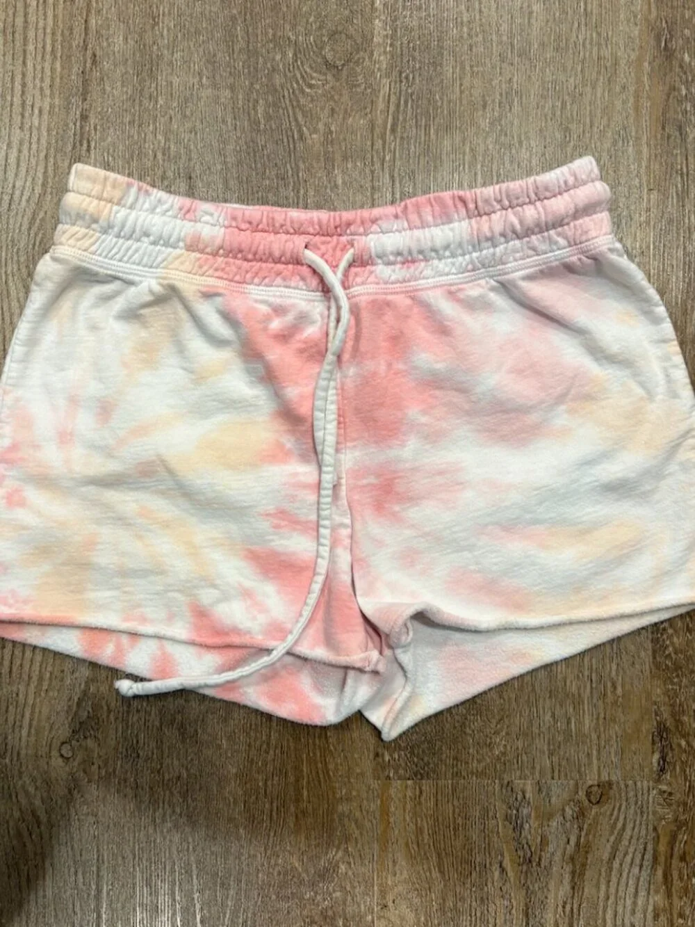 Pink Tie-Dye Fleece Long Sleeve Crop Top & Shorts Set - Co-Ord Loungewear Outfit